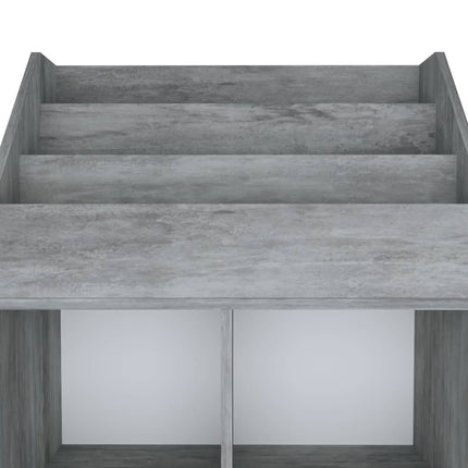 magasinreol til børn 71x30x114 cm konstrueret træ betongrå