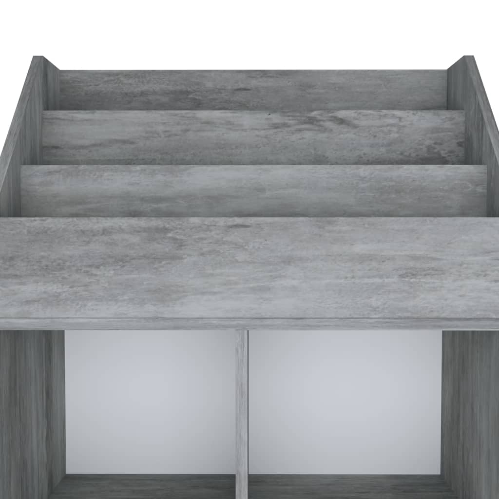 magasinreol til børn 71x30x114 cm konstrueret træ betongrå