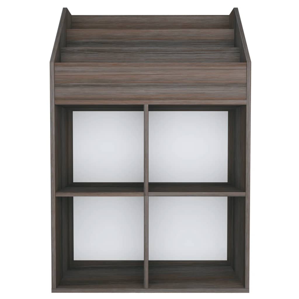 magasinreol 71x30x114 cm konstrueret træ grå og sonoma-eg