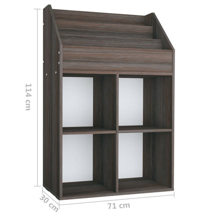 magasinreol 71x30x114 cm konstrueret træ grå og sonoma-eg