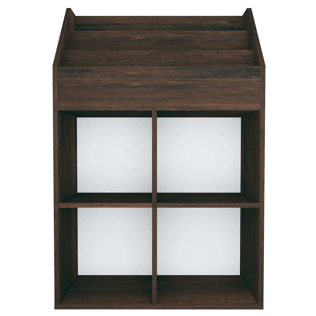magasinreol til børn 71x30x114 cm konstrueret træ røget eg
