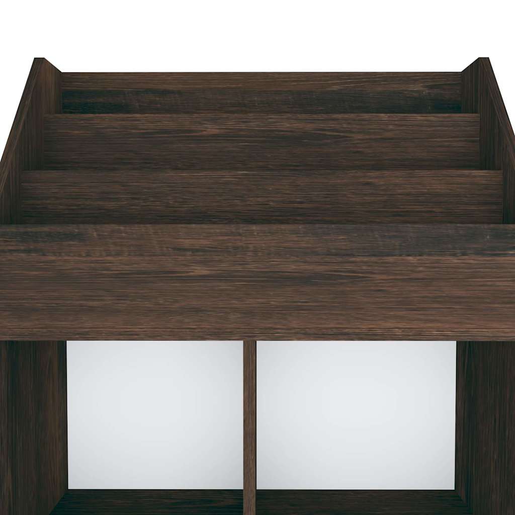 magasinreol til børn 71x30x114 cm konstrueret træ røget eg