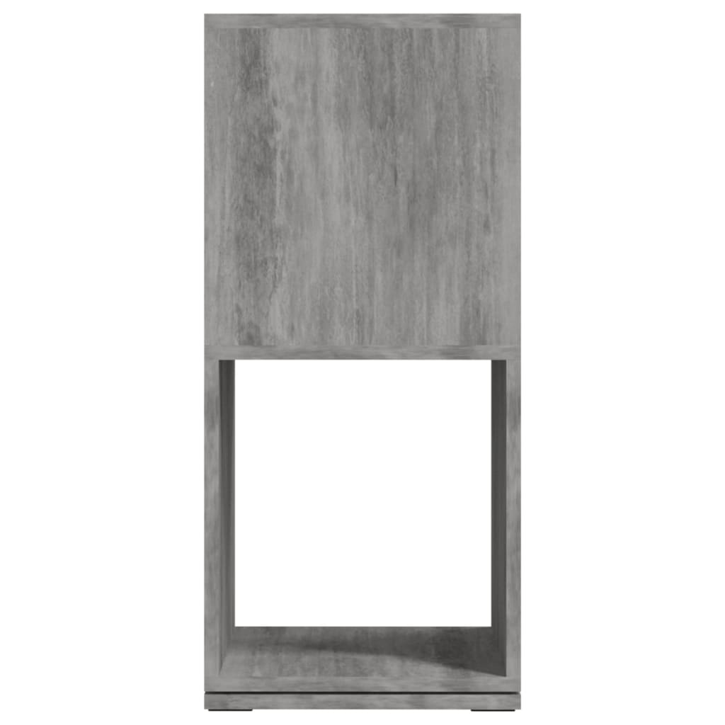 drejelig reol 34,5x34,5x75,5 cm konstrueret træ betongrå