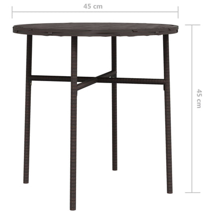 tebord 45 cm polyrattan brun
