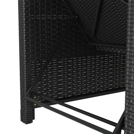 liggestol med cremefarvet hynde polyrattan sort