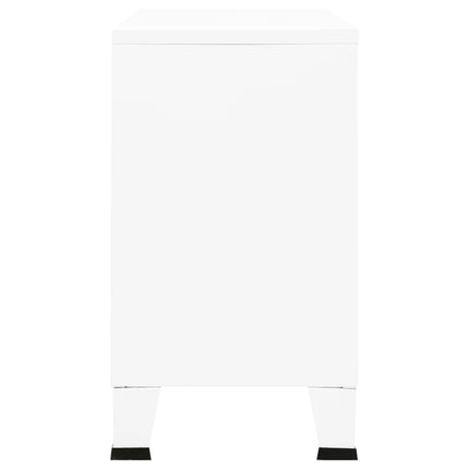 skænk 105x35x62 cm metal og glas hvid