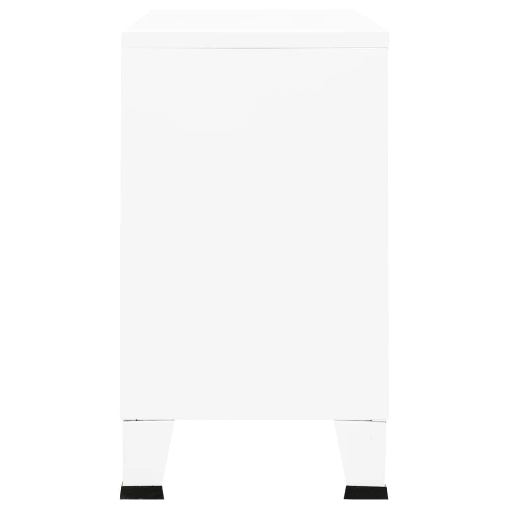 skænk 105x35x62 cm metal og glas hvid