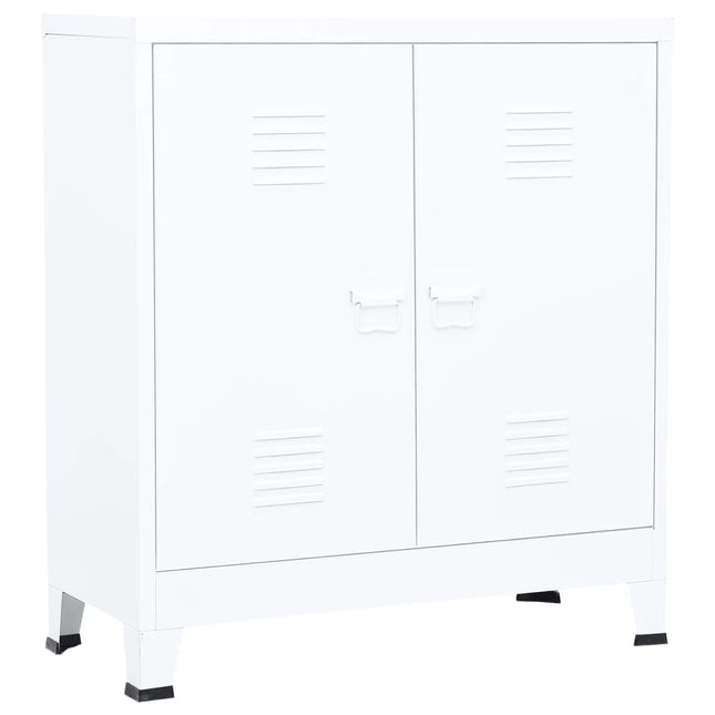 industrielt opbevaringsskab 90x40x100 cm stål hvid