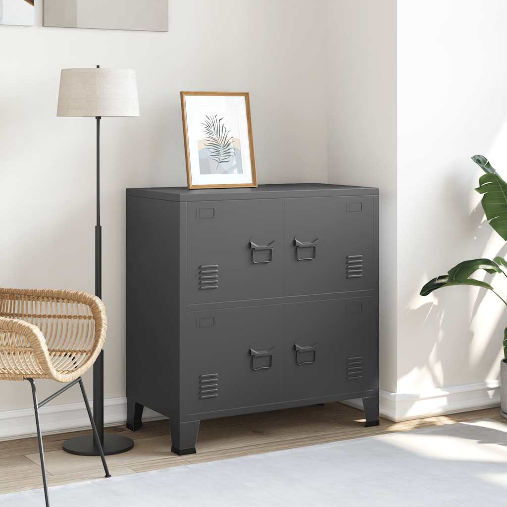 industrielt opbevaringsskab 75x40x80 cm stål antracitgrå