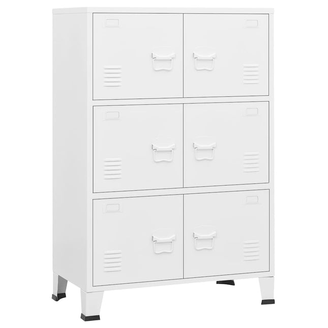 industrielt opbevaringsskab 75x40x115 cm stål hvid