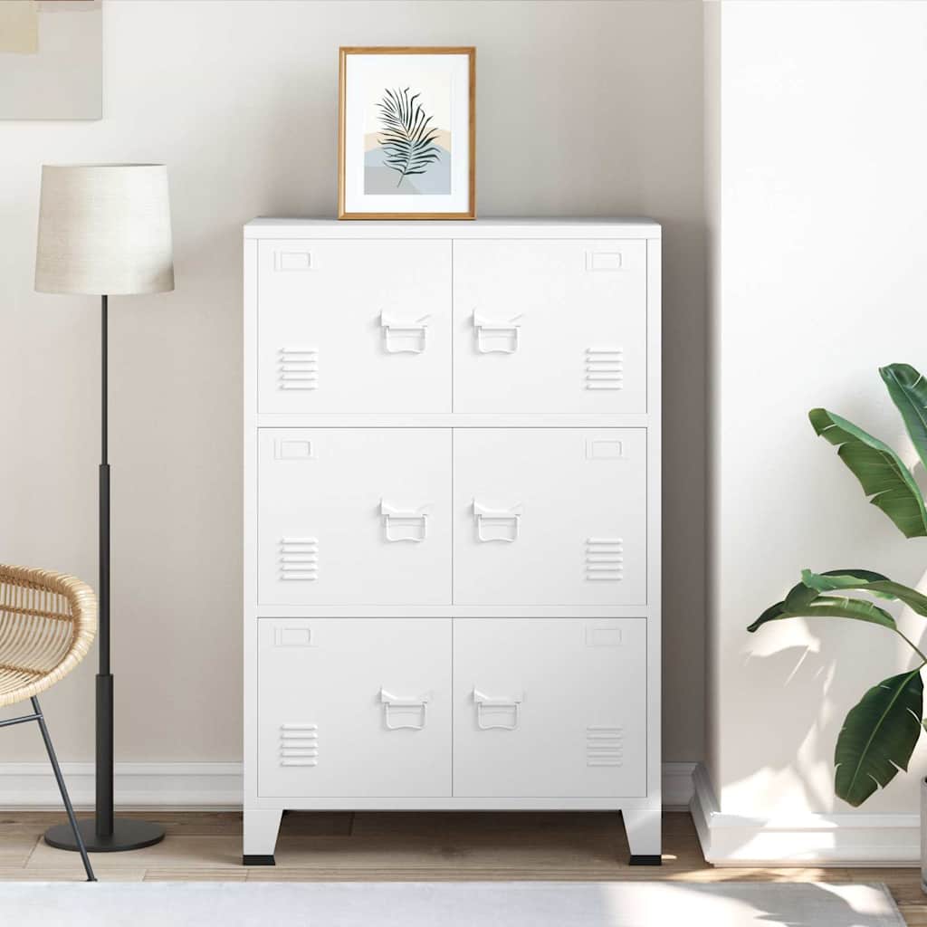 industrielt opbevaringsskab 75x40x115 cm stål hvid