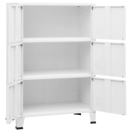 industrielt opbevaringsskab 75x40x115 cm stål hvid