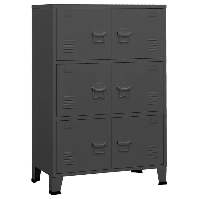 industrielt opbevaringsskab 75x40x115 cm metal antracitgrå