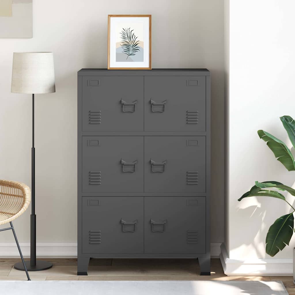 industrielt opbevaringsskab 75x40x115 cm metal antracitgrå