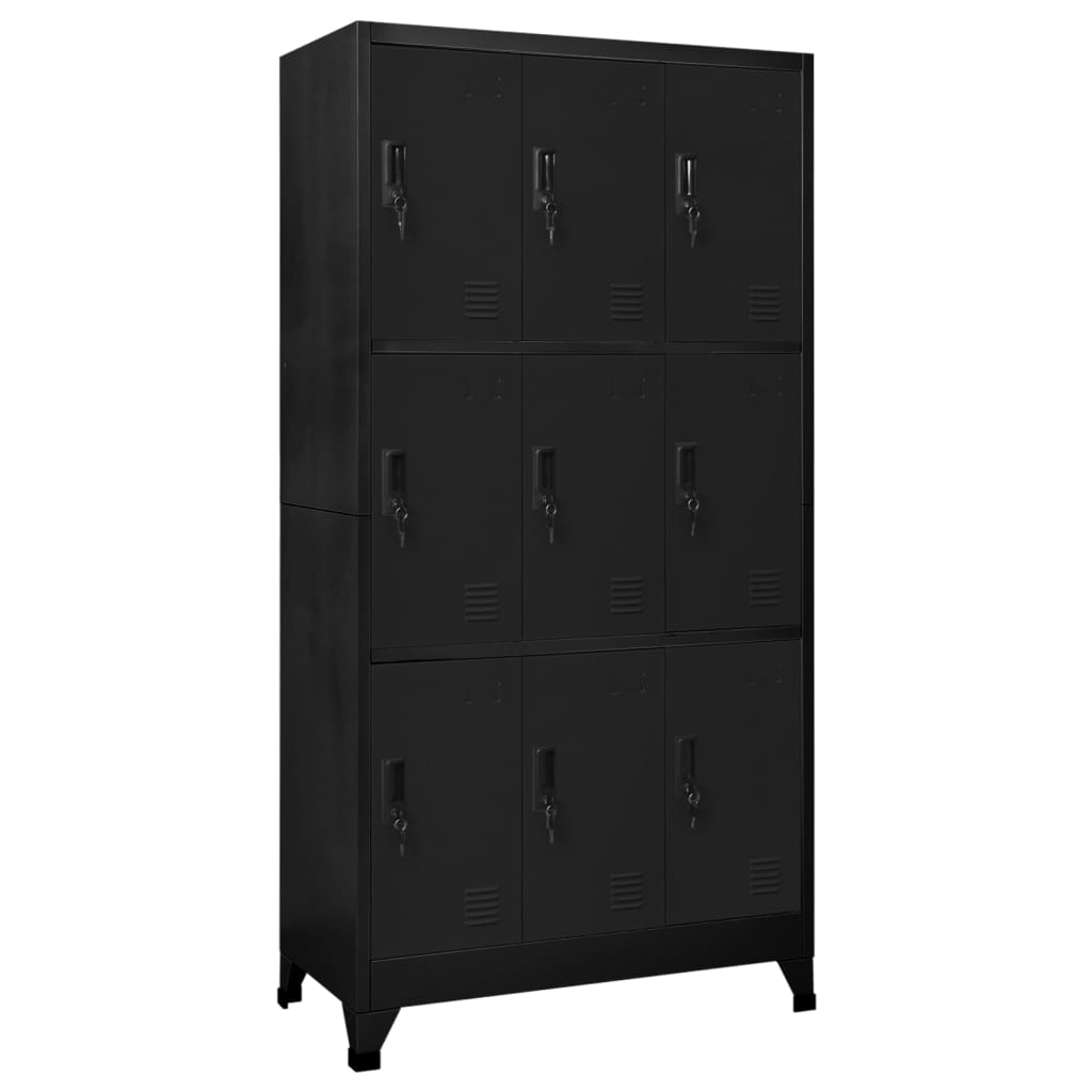 skab 90x45x180 cm stål sort