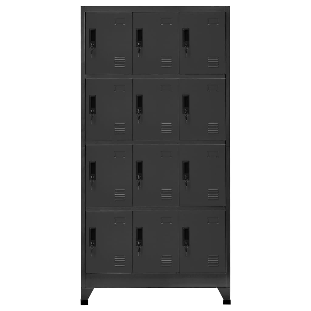 skab 90x45x180 cm stål antracitgrå