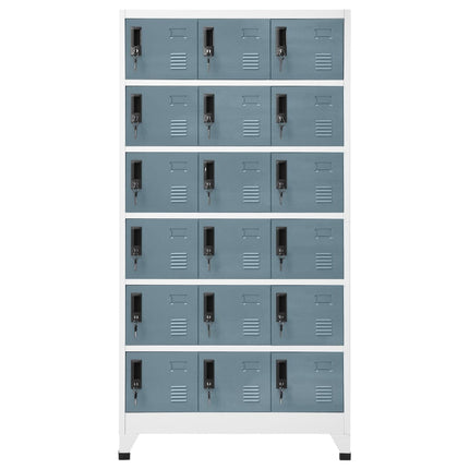 skab 90x40x180 cm stål lysegrå og mørkegrå