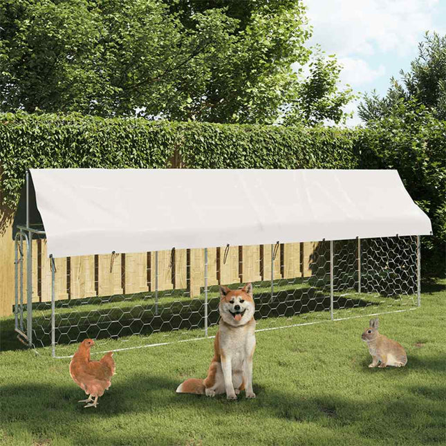 udendørs hundebur med tag 400x100x150 cm