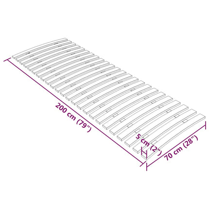 sengelameller med 24 lameller 70x200 cm