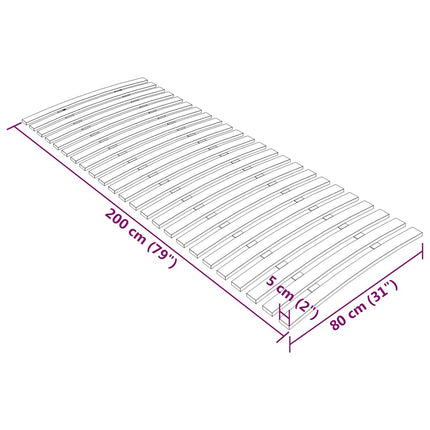 sengelameller med 24 lameller 80x200 cm