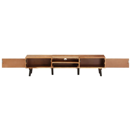 tv-bord 145x35x35 cm massivt akacietræ