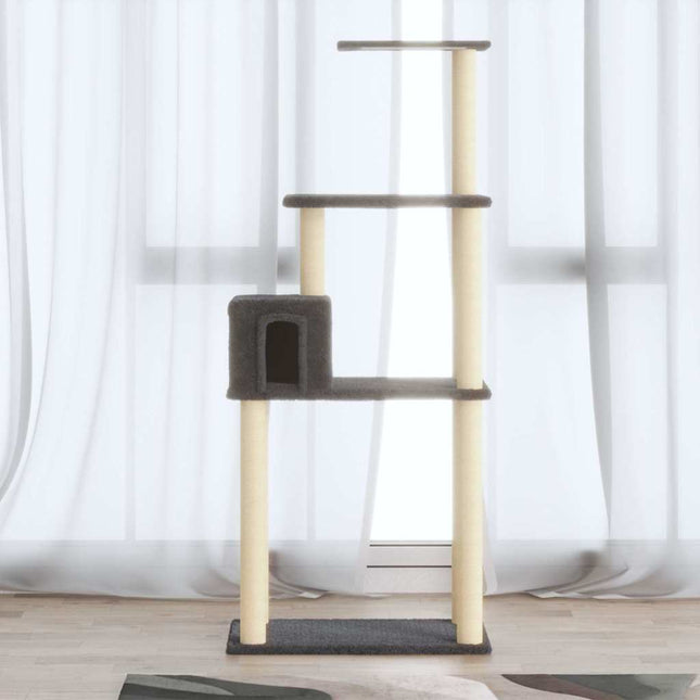 kradsetræ med sisalkradsestolper 147 cm mørkegrå