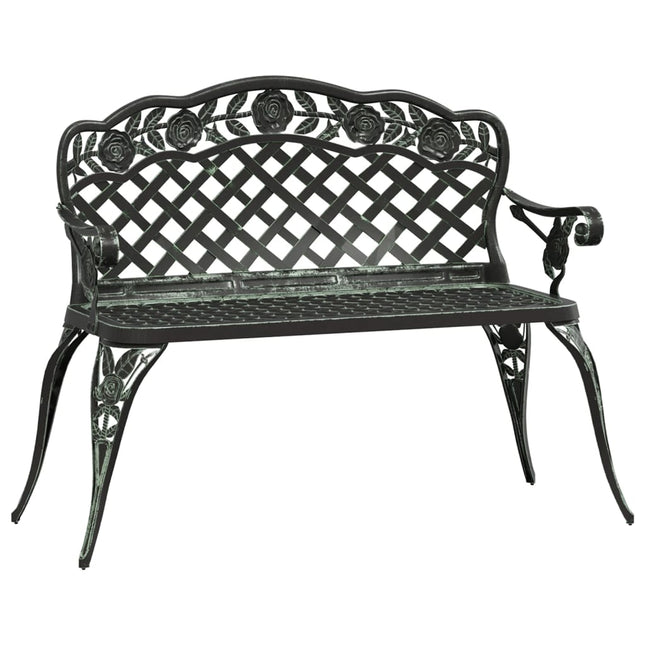 havebænk 108 cm støbt aluminium grøn