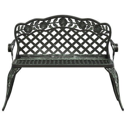 havebænk 108 cm støbt aluminium grøn
