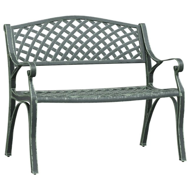 havebænk 102 cm støbt aluminium grøn