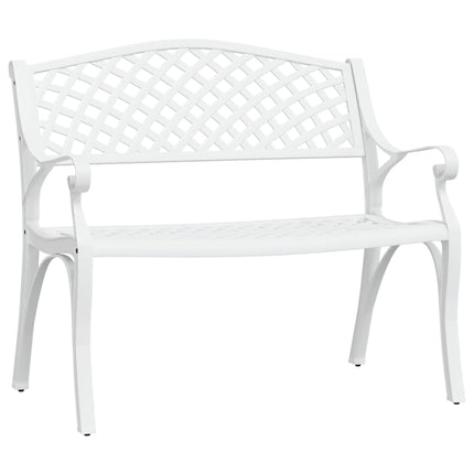 havebænk 102 cm støbt aluminium hvid