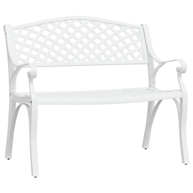 havebænk 102 cm støbt aluminium hvid