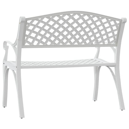havebænk 102 cm støbt aluminium hvid