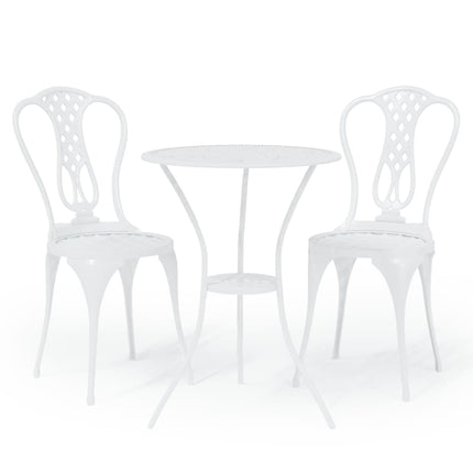 bistrosæt 3 dele støbt aluminium hvid