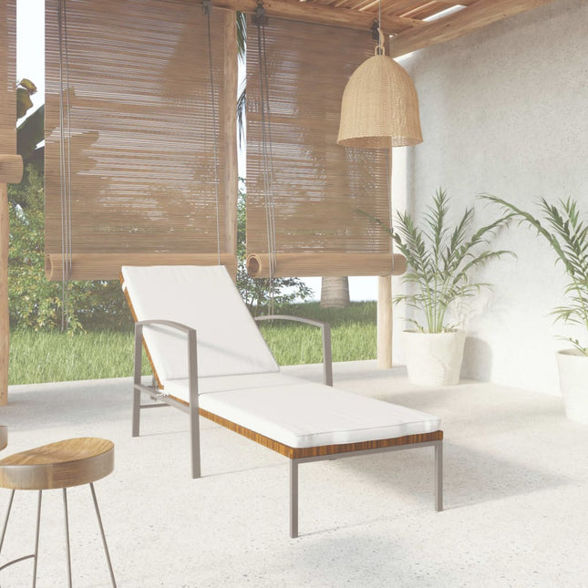 liggestol med hynde polyrattan brun