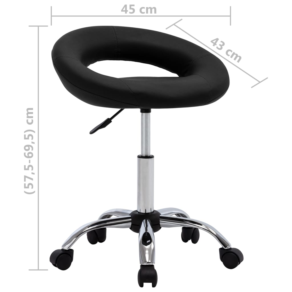 drejelig spisebordsstol kunstlæder sort