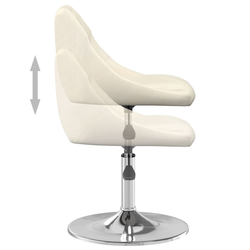 drejelige spisebordsstole 4 stk. fløjl cremefarvet