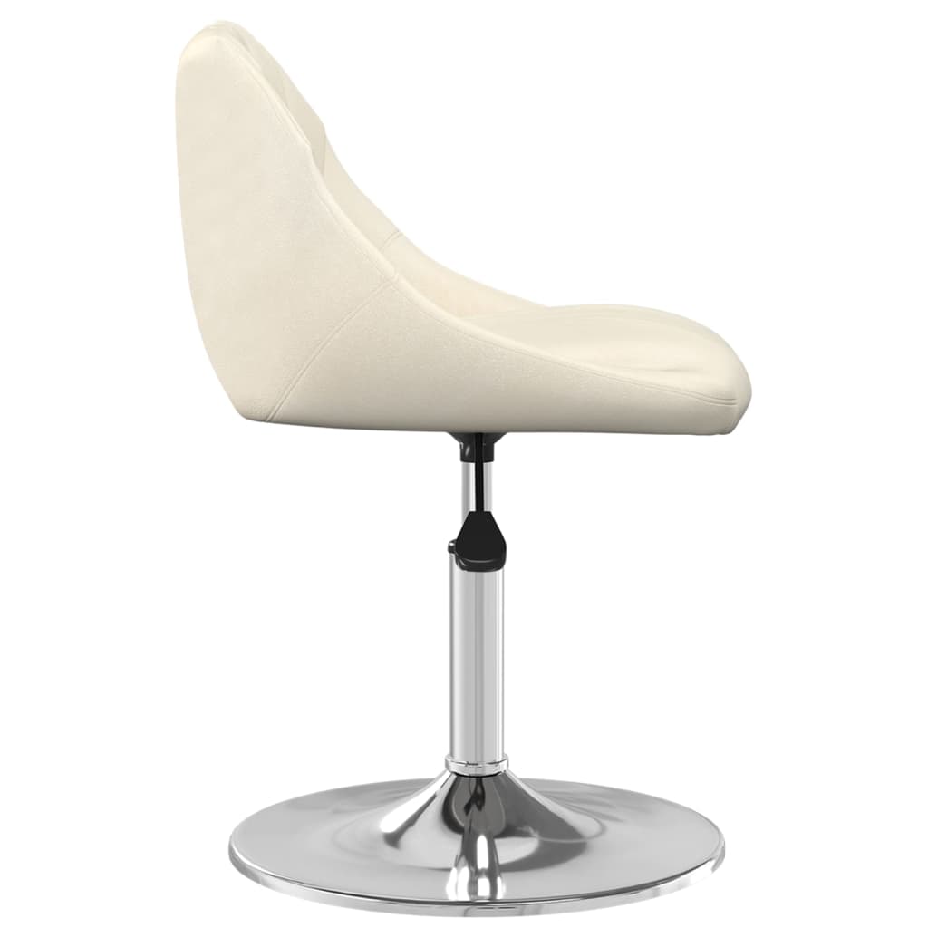 drejelige spisebordsstole 6 stk. fløjl cremefarvet