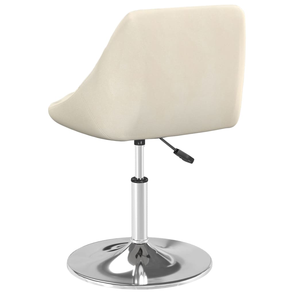 drejelige spisebordsstole 6 stk. fløjl cremefarvet