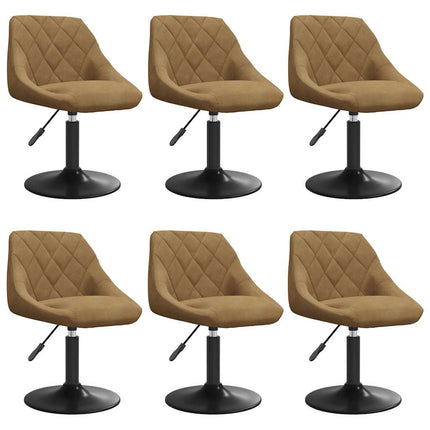 drejelige spisebordsstole 6 stk. velour brun