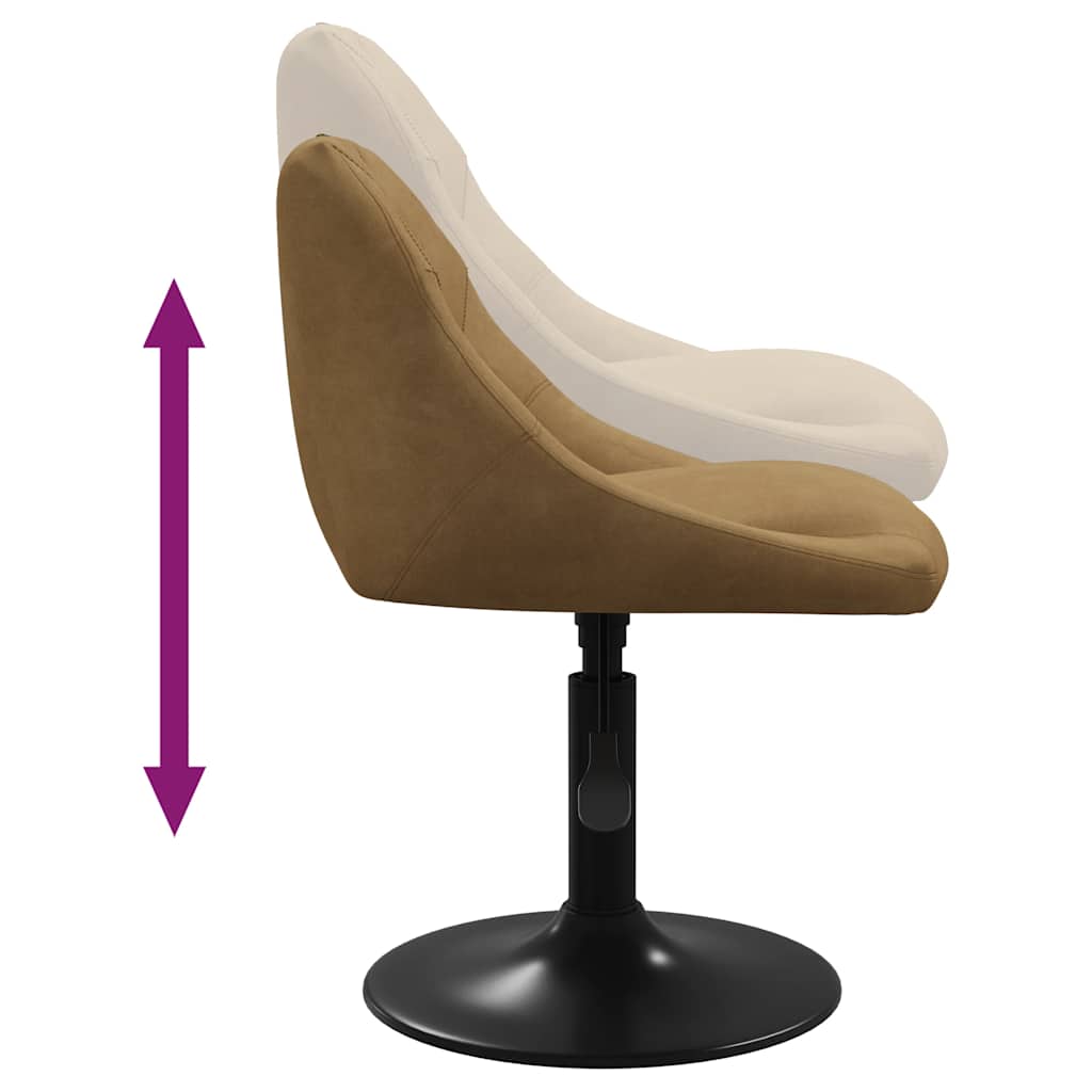 drejelige spisebordsstole 6 stk. velour brun