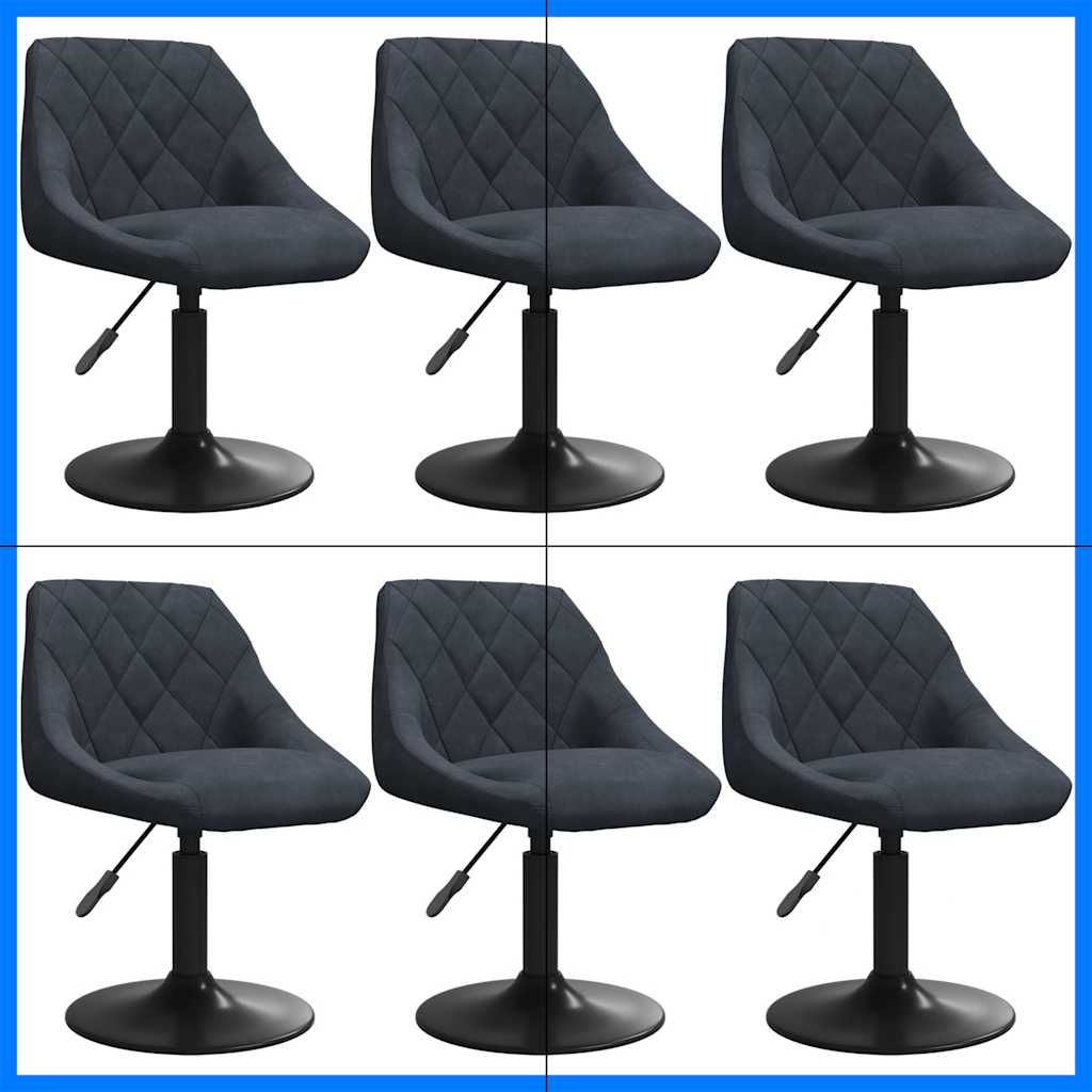 drejelige spisebordsstole 6 stk. velour mørkegrå