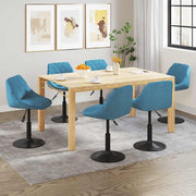 drejelige spisebordsstole 6 stk. fløjl blå