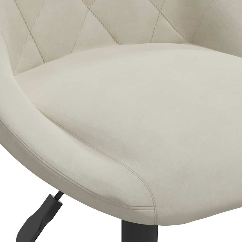 spisebordsstol fløjl cremefarvet