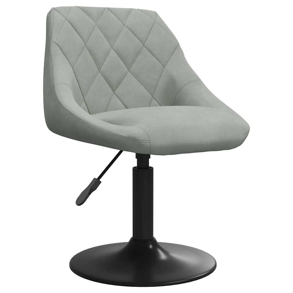 spisebordsstol fløjl lysegrå