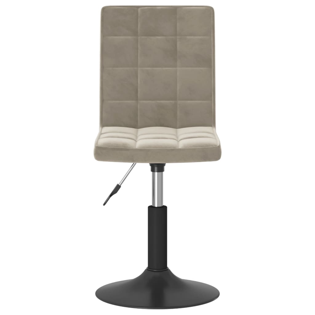 drejelige spisebordsstole 4 stk. fløjl lysegrå