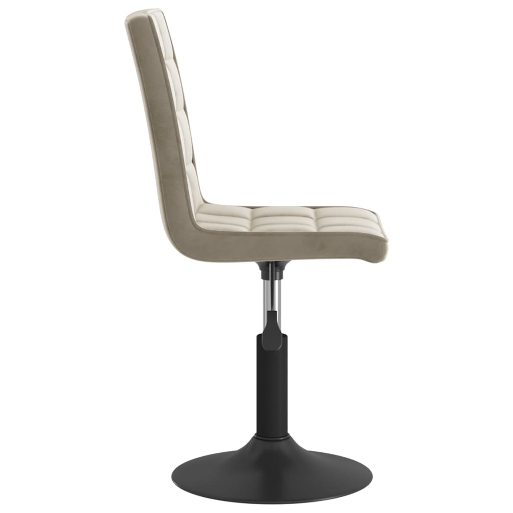 drejelige spisebordsstole 4 stk. fløjl lysegrå