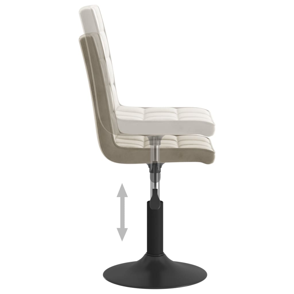 drejelige spisebordsstole 4 stk. fløjl lysegrå