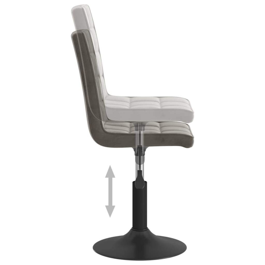 drejelige spisebordsstole 6 stk. fløjl mørkegrå