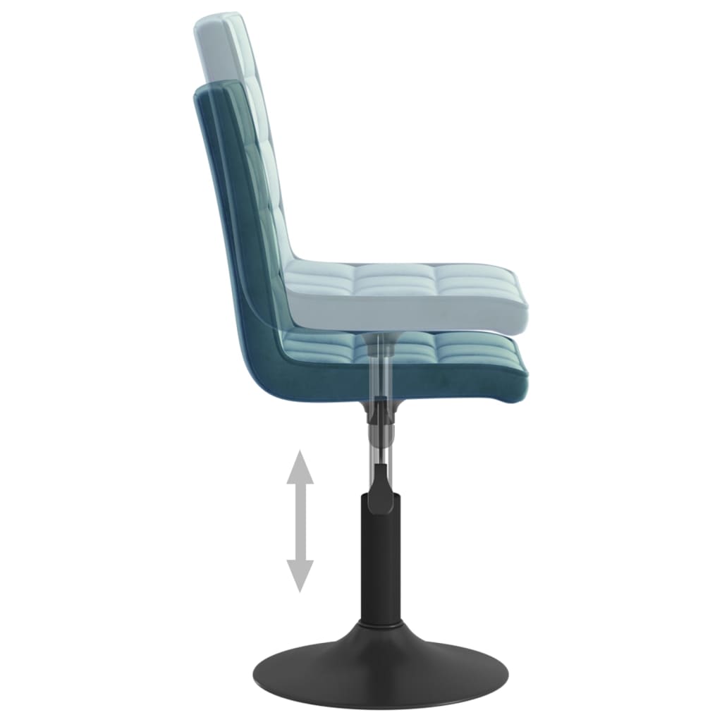 drejelige spisebordsstole 6 stk. fløjl blå