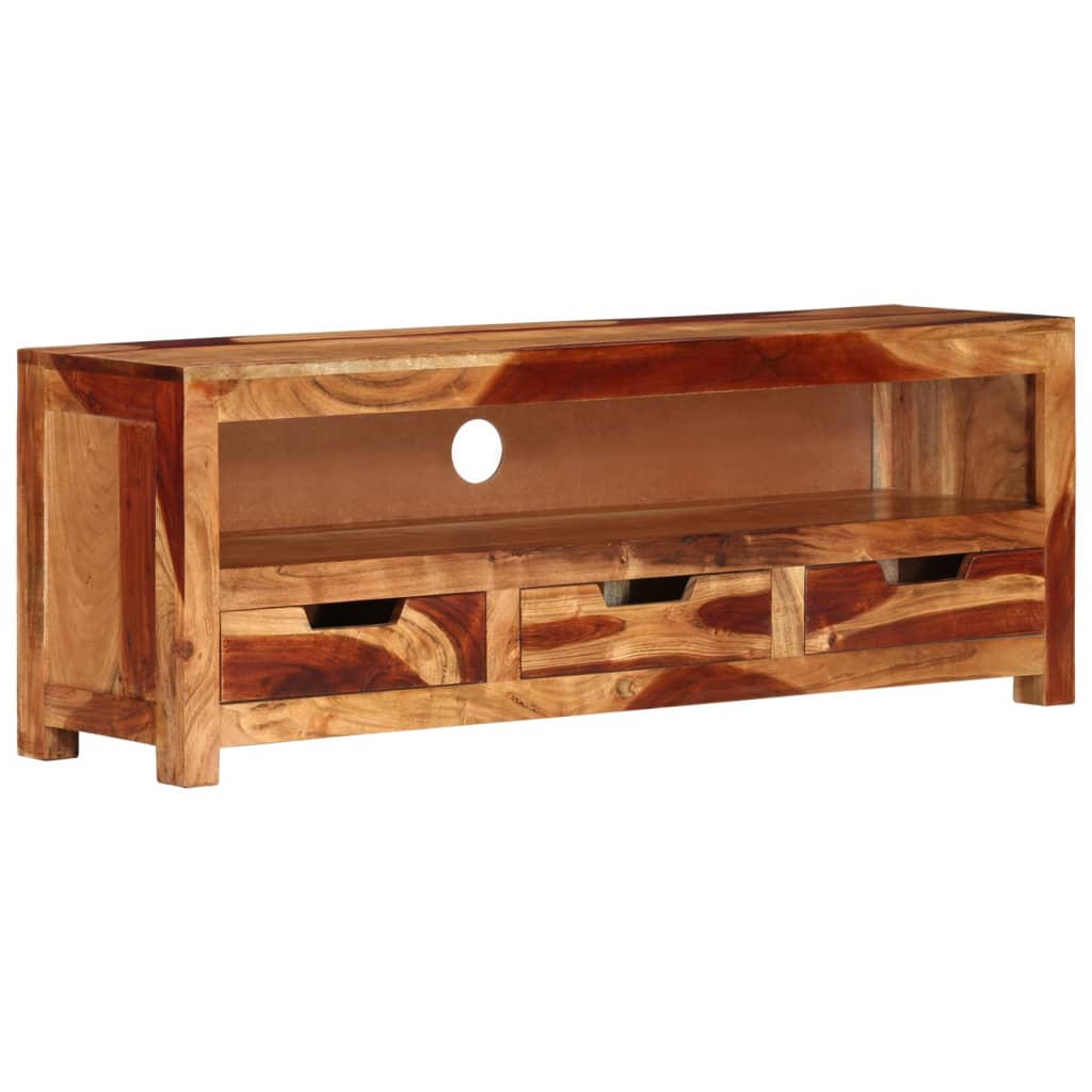 tv-bord 110x30x40 cm massivt akacietræ